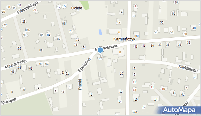Kamieńczyk, Mazowiecka, 47, mapa Kamieńczyk