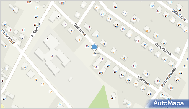 Kamieniec Wrocławski, Malinowa, 12, mapa Kamieniec Wrocławski