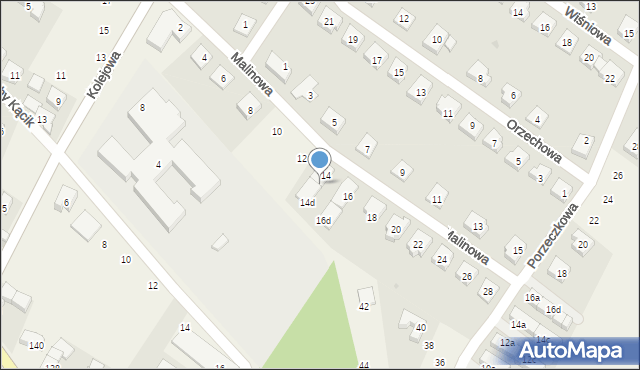 Kamieniec Wrocławski, Malinowa, 14b, mapa Kamieniec Wrocławski