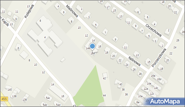 Kamieniec Wrocławski, Malinowa, 16d, mapa Kamieniec Wrocławski