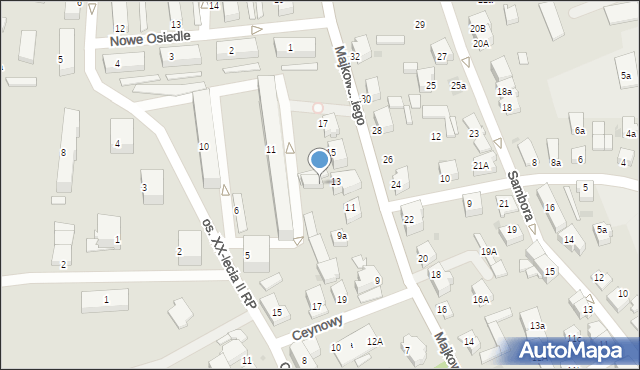 Kartuzy, Majkowskiego Aleksandra, dr., 13A, mapa Kartuzy