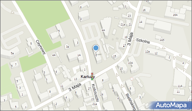 Kartuzy, Majkowskiego Aleksandra, dr., 2, mapa Kartuzy