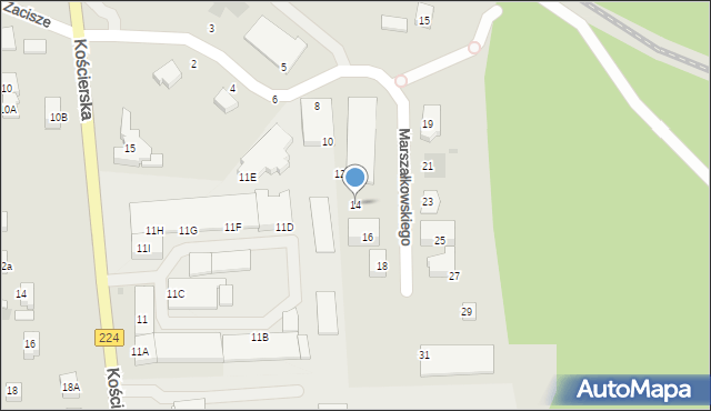 Kartuzy, Marszałkowskiego Feliksa, 14, mapa Kartuzy