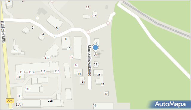 Kartuzy, Marszałkowskiego Feliksa, 21, mapa Kartuzy