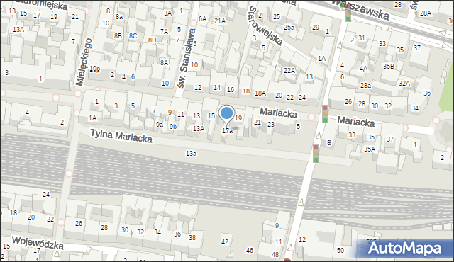 Katowice, Mariacka, 17a, mapa Katowic