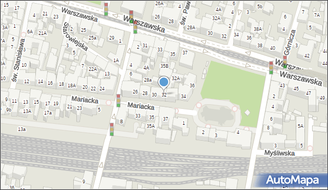 Katowice, Mariacka, 32, mapa Katowic