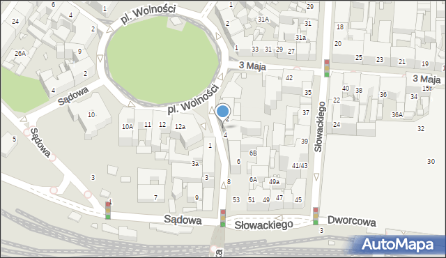 Katowice, Matejki Jana, 2a, mapa Katowic