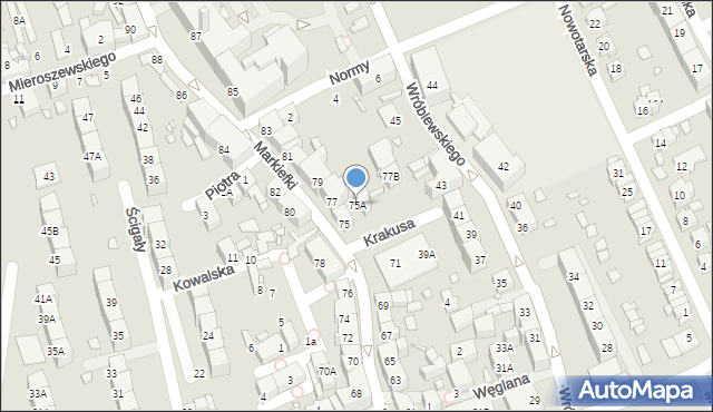 Katowice, Markiefki Leopolda, 75A, mapa Katowic