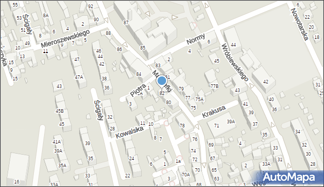 Katowice, Markiefki Leopolda, 82, mapa Katowic
