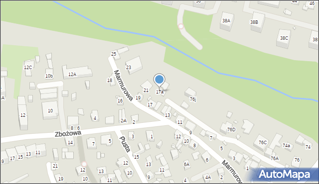 Katowice, Marmurowa, 17a, mapa Katowic