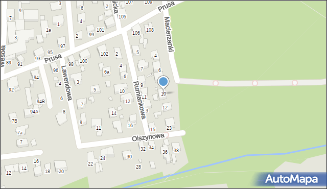 Katowice, Macierzanki, 10, mapa Katowic