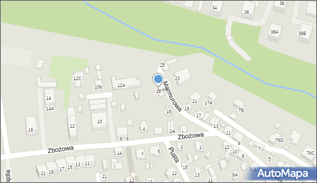 Katowice, Marmurowa, 18, mapa Katowic