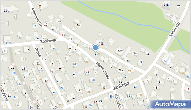 Katowice, Marmurowa, 5, mapa Katowic