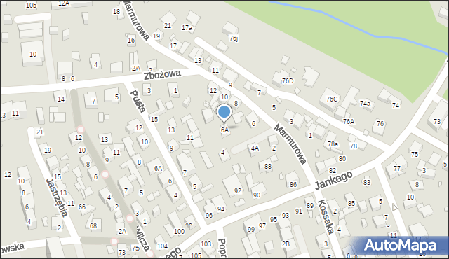 Katowice, Marmurowa, 6A, mapa Katowic