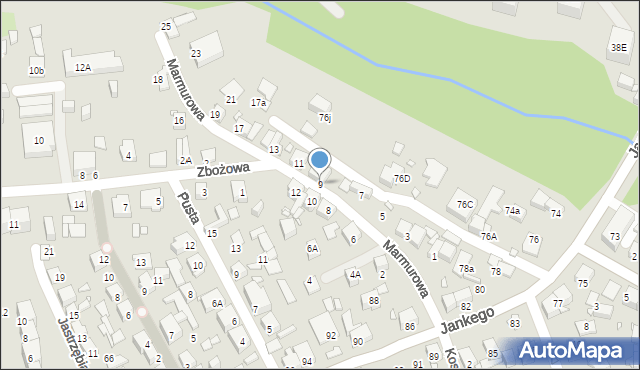 Katowice, Marmurowa, 9, mapa Katowic