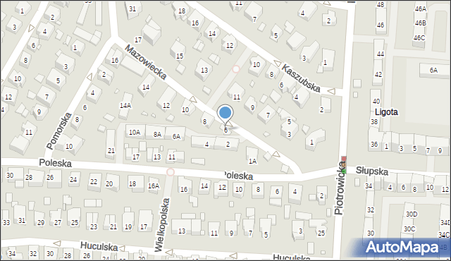 Katowice, Mazowiecka, 6, mapa Katowic