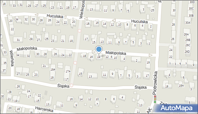 Katowice, Małopolska, 14, mapa Katowic