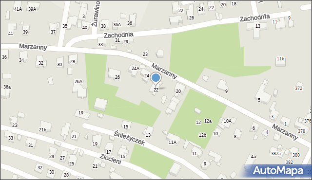 Katowice, Marzanny, 22, mapa Katowic