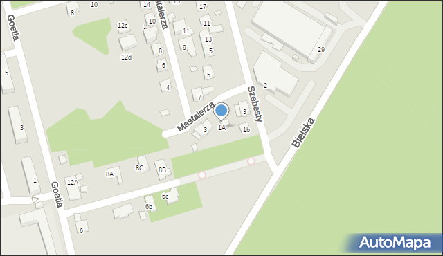 Katowice, Mastalerza Stanisława, 1A, mapa Katowic