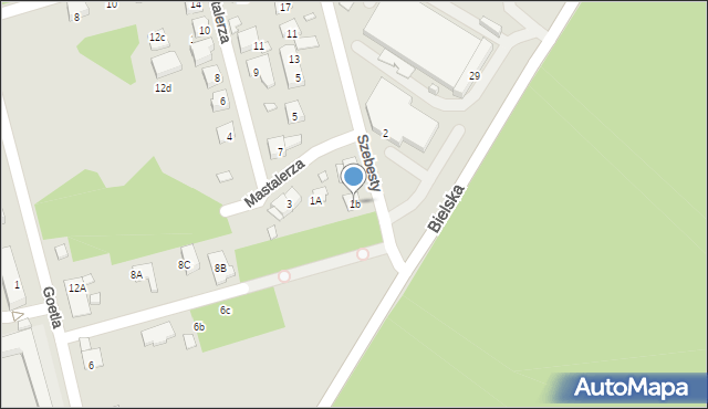 Katowice, Mastalerza Stanisława, 1b, mapa Katowic