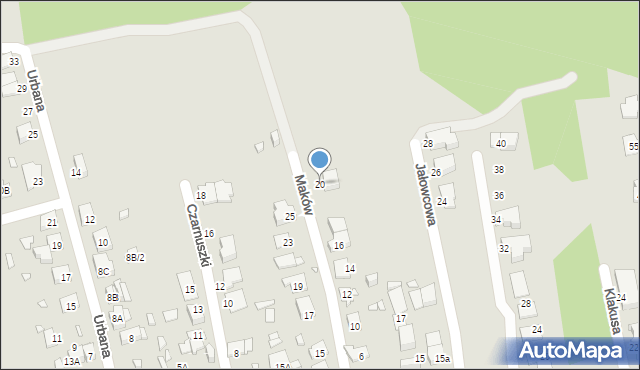 Katowice, Maków, 20, mapa Katowic
