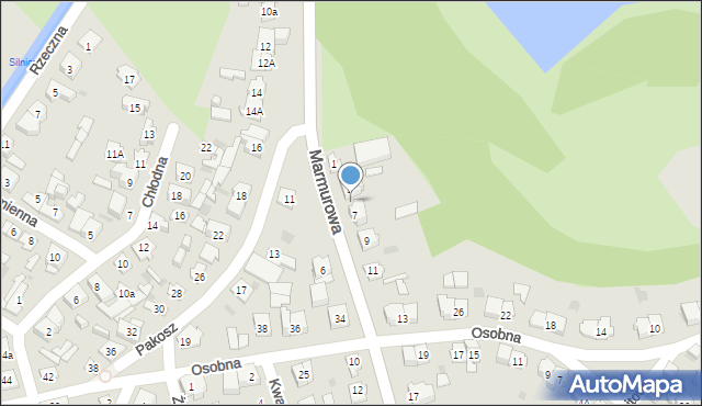 Kielce, Marmurowa, 5, mapa Kielc