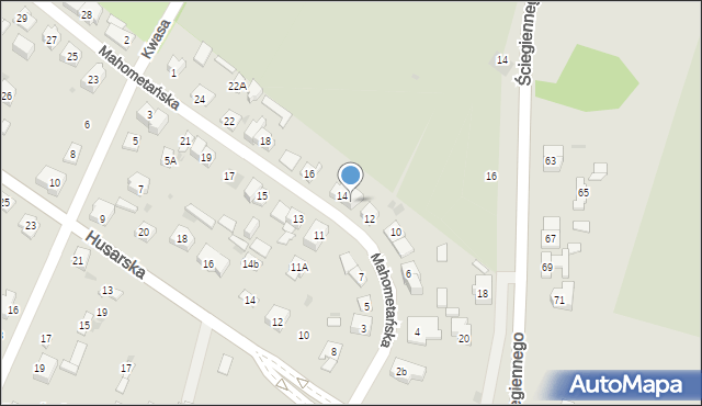 Kielce, Mahometańska, 14A, mapa Kielc
