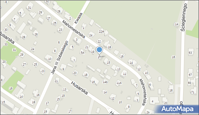 Kielce, Mahometańska, 17, mapa Kielc