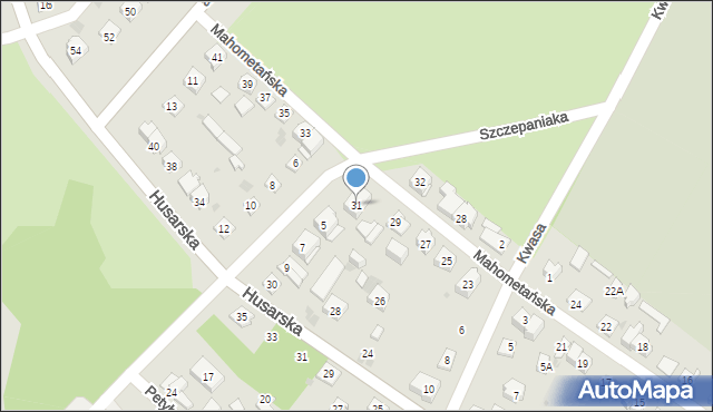 Kielce, Mahometańska, 31, mapa Kielc