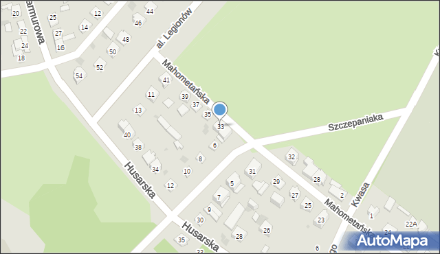 Kielce, Mahometańska, 33, mapa Kielc