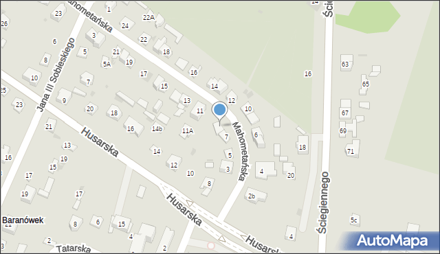 Kielce, Mahometańska, 9, mapa Kielc