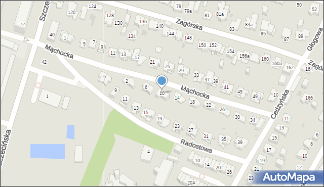 Kielce, Mąchocka, 10, mapa Kielc