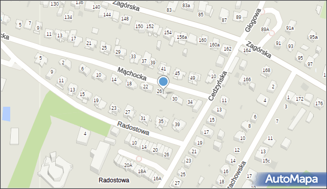 Kielce, Mąchocka, 28, mapa Kielc