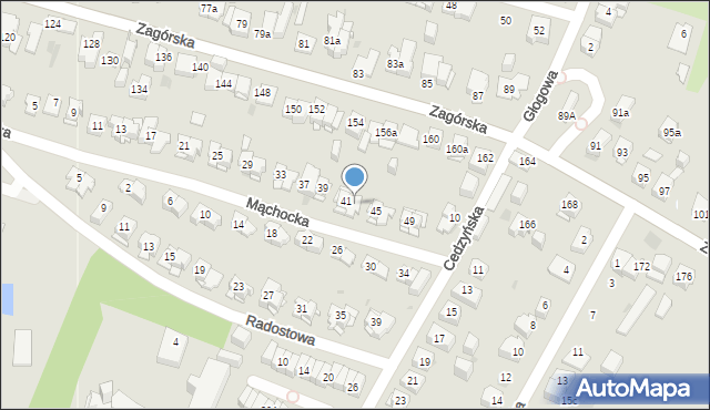 Kielce, Mąchocka, 43, mapa Kielc