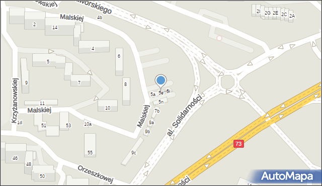 Kielce, Malskiej Florentyny, 5e, mapa Kielc