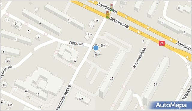 Kielce, Marszałkowska, 26, mapa Kielc