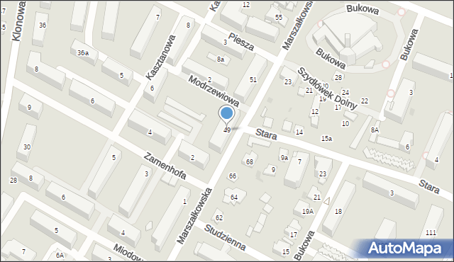 Kielce, Marszałkowska, 49, mapa Kielc