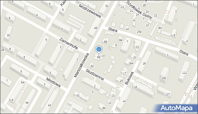 Kielce, Marszałkowska, 64, mapa Kielc