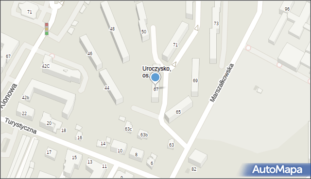 Kielce, Marszałkowska, 67, mapa Kielc