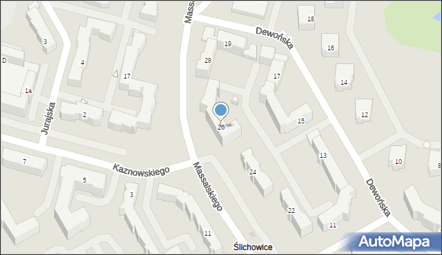 Kielce, Massalskiego Edmunda, 26, mapa Kielc