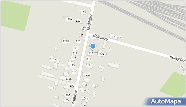Kielce, Malików, 116b, mapa Kielc