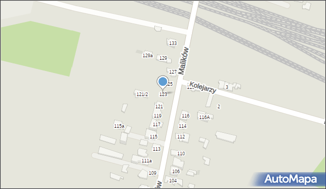 Kielce, Malików, 123, mapa Kielc