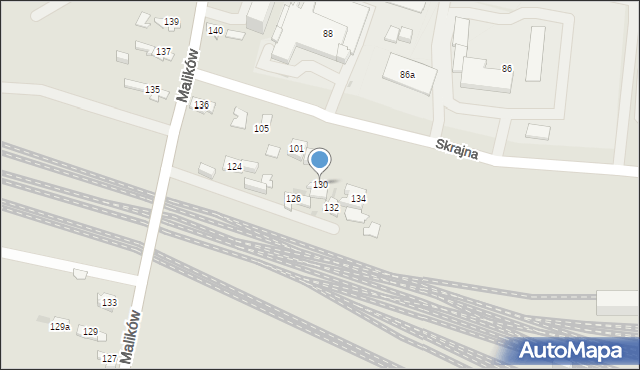 Kielce, Malików, 130, mapa Kielc