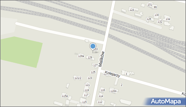 Kielce, Malików, 131, mapa Kielc