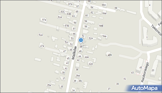 Kielce, Malików, 48, mapa Kielc