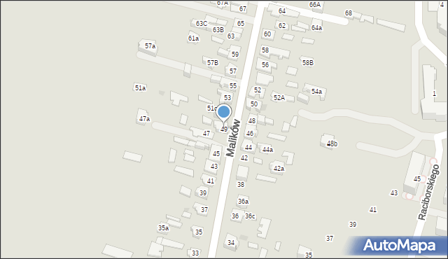 Kielce, Malików, 49, mapa Kielc