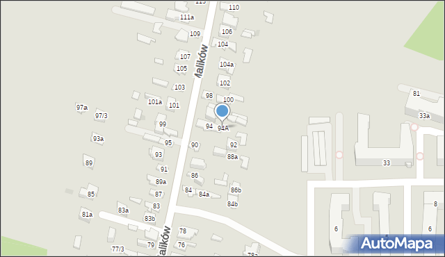 Kielce, Malików, 94A, mapa Kielc