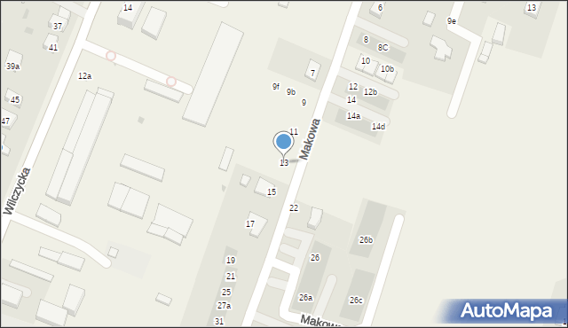 Kiełczów, Makowa, 13, mapa Kiełczów