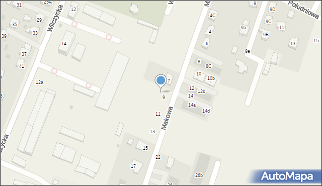 Kiełczów, Makowa, 9a, mapa Kiełczów