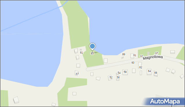 Kielno, Magnoliowa, 83, mapa Kielno